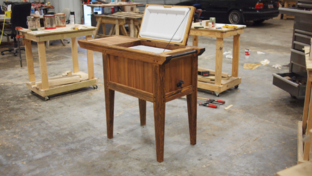 wooden icebox